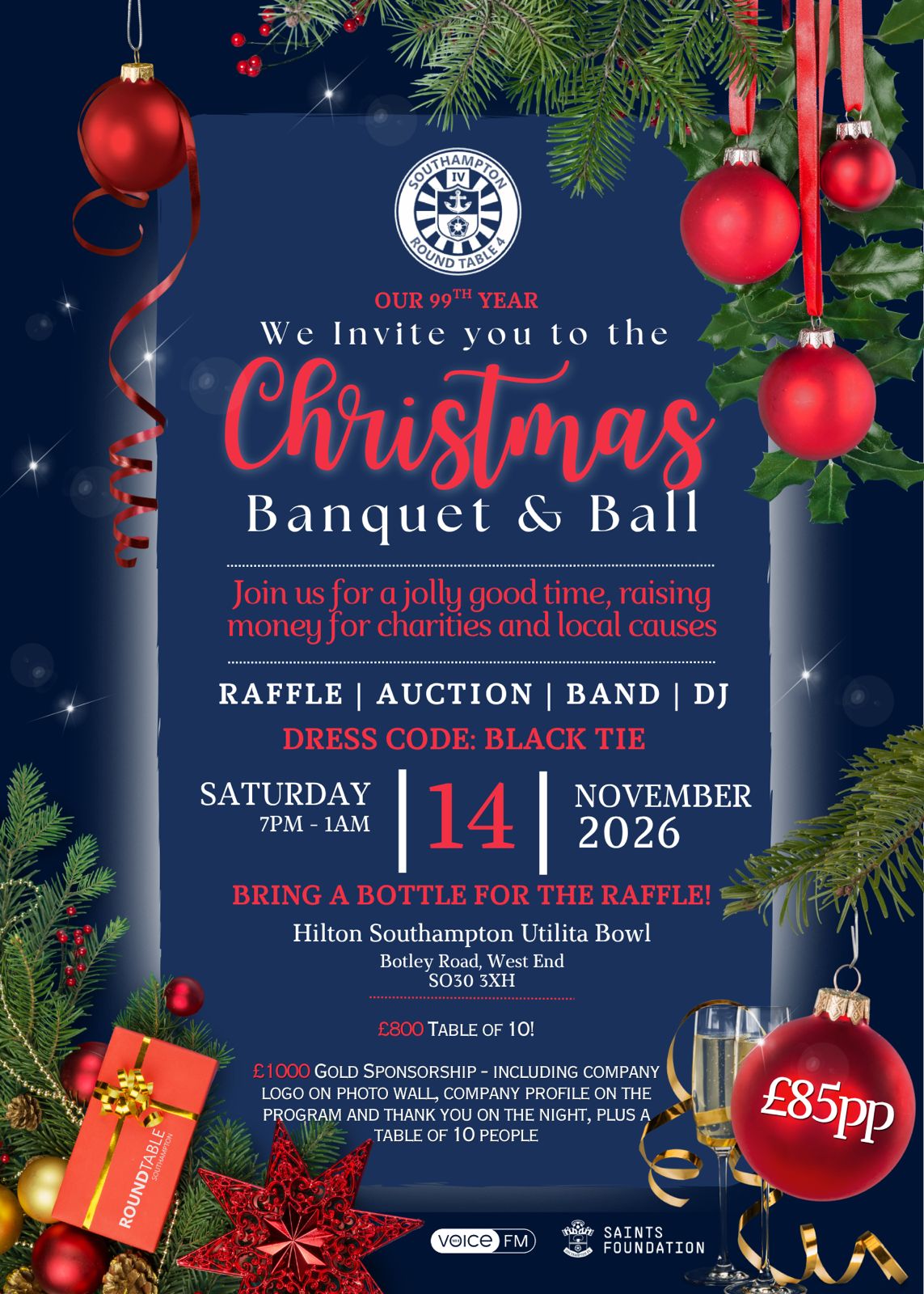 Christmas Banquet and Ball 2026 flyer. All event details and prices are also provided on this page.