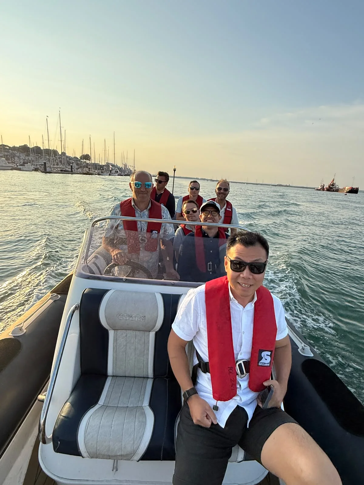 Southampton Round Table members on a boat trip across the Solent